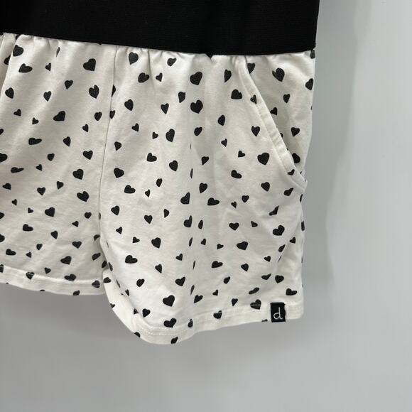 Deax Par Deux Black & White Heart Print Romper with Fringe Detail // 10 - Picture 9 of 12